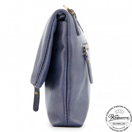 Кожаный клатч "Молли" (синий)